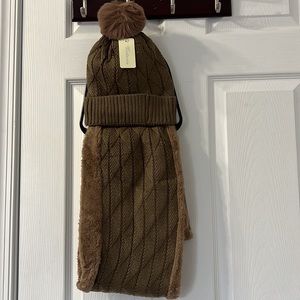 Women Warm Infinity Scarf & Beanie Knitted Hat 2Pcs!